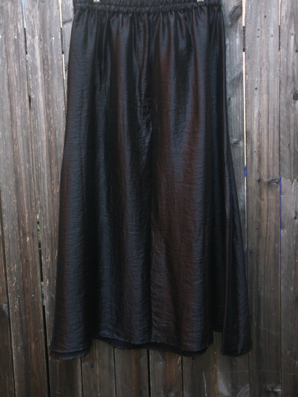 Size 10 (40EU) - RESERVED Poland Women's Black Taffeta Cocktail Party Maxi Skirt - Picture 6 of 9